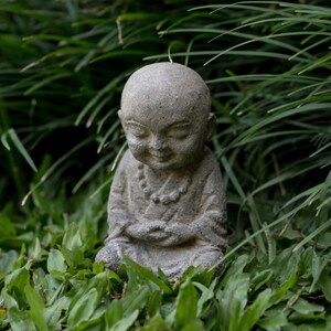 Mini Buddha 4 inch / 10 cm,  sculpture concrete  Meditating Buddha   Statue Figurine Sitting Sculpture, Room Decor, Garden Decor, Gift