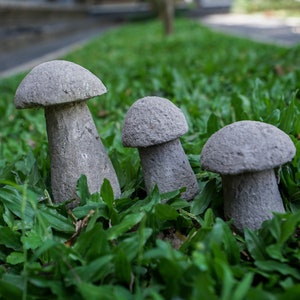 3 Set Mushroom Stone Carving, Garden Décor, Garden Statue, Garden Mushroom, Room Décor, Home Décor, Christmas Gift, Housewarming
