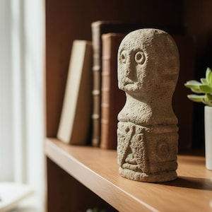 Primitive Stone Sculpture 8 Inch / 20 Cm, Totem Stone, Handmade