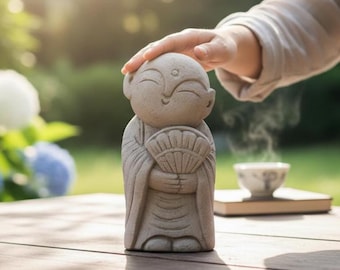 Jizo-standbeeld 8 inch / 20 cm Stune-beeld, Jizo-beeldje, Jizo Buddha, Boeddhabeeld, Boeddhabeeldje, Boeddha Jizo, Zen-standbeeld, Japanse Boeddha