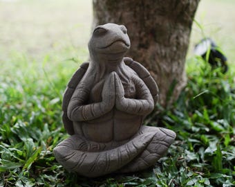 Schildpad meditatiesteen 25 cm, stenen beeldje, mediteren beeldje, mediteren dier, huisdecor, tuindecor, handgemaakt