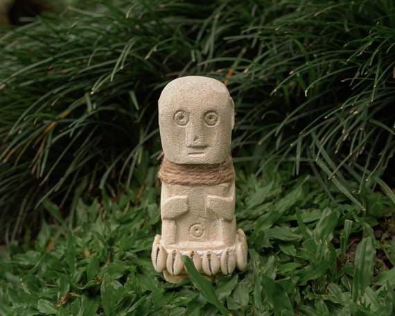 Primitive Stone Sculpture 5.8 Inch / 14 Cm, Totem Stone, Handmade