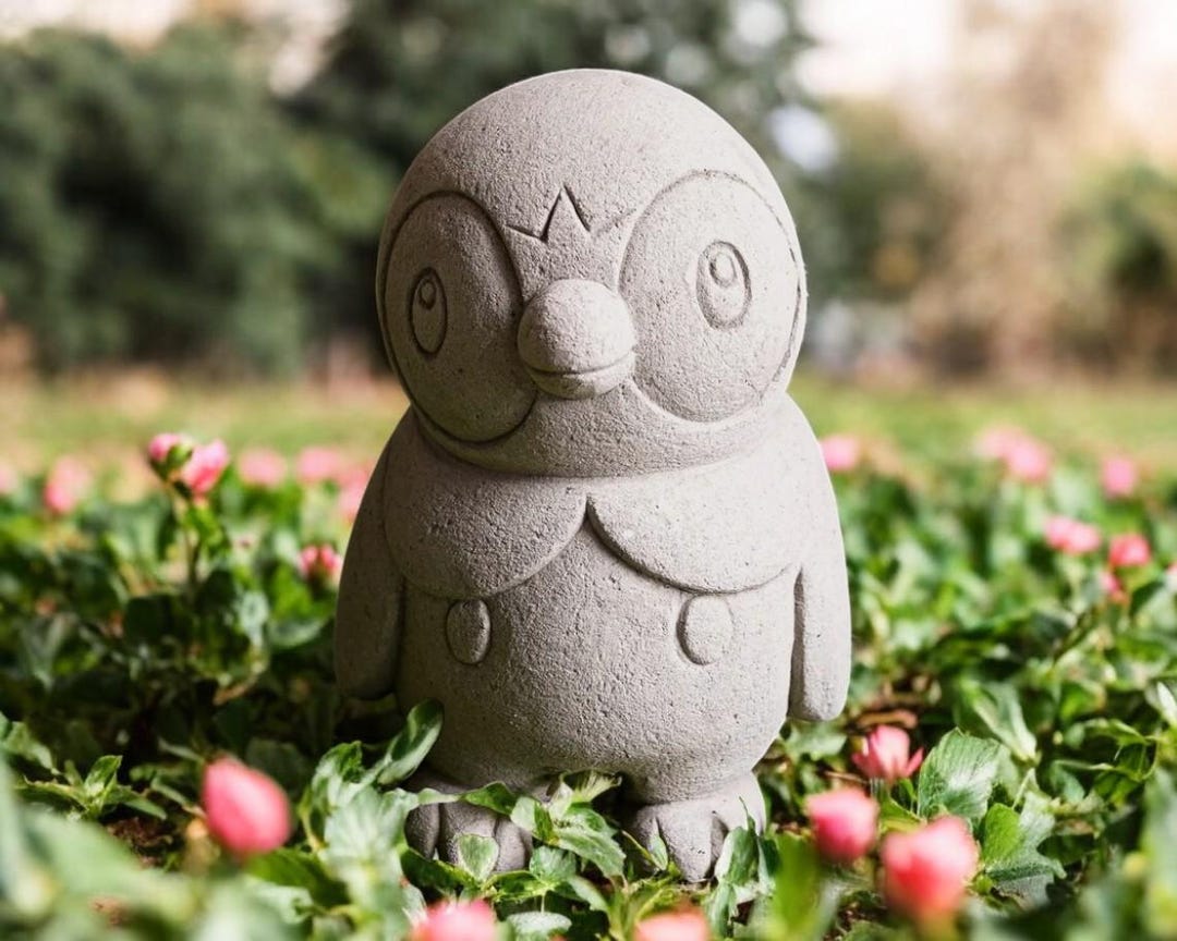 石の置物 ポケモン ピップルプ 鳥の石像、石の置物、動物の像、室内装飾、庭の