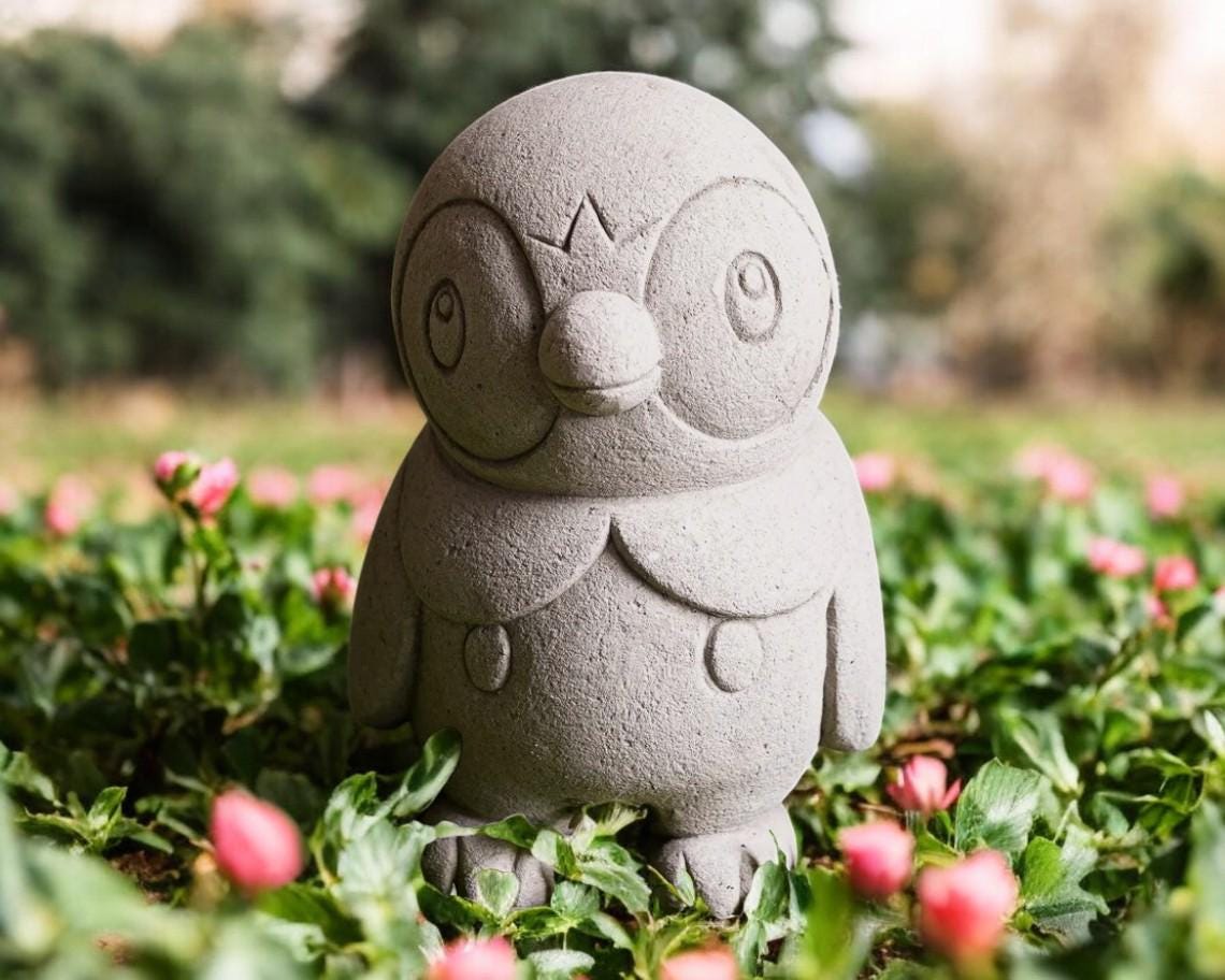 ポケモン ピップルプ 鳥の石像、石の置物、動物の像、室内装飾、庭の