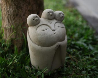 Jizo-boeddha 7,8 inch / 20 cm, jizo-boeddha-vogelsculptuur, kamerdecor, huisdecor, tuindecor, verjaardagscadeau