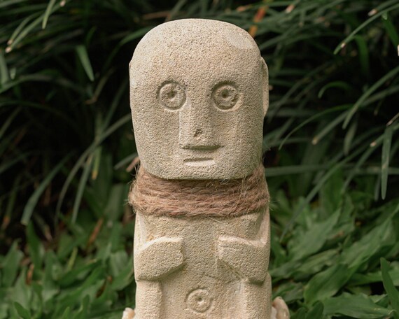 Primitive Stone Sculpture 5.8 Inch / 14 Cm, Totem Stone, Handmade