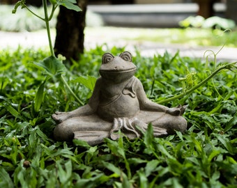 Méditation Zen Yoga Grenouille Statue Statue de Jardin – Cadeau