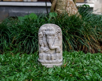 Statue de Ganesh 8 pouces / 20 cm, Statue en béton, Figurine de Ganesh, Sculpture de Ganesh, Cadeau d'anniversaire, Cadeau pour parent, Décor de jardin, Anniversaire