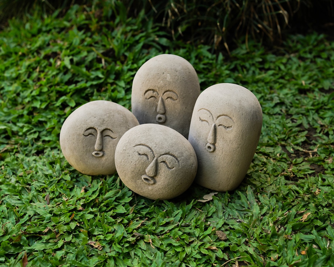 Funny Stone Stone Face Figurine Meme Funny Stone Stone Etsy
