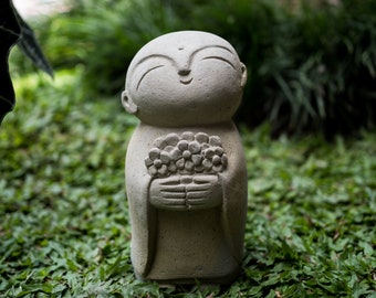 Buda Jizo de 25 cm (10 pulgadas), escultura de Buda Jizo, decoración de habitación, decoración de casa, decoración de jardín, regalo de cumpleaños