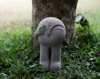 Standbeeld van Jizo 8 inch / 20 cm Stune-beeld, Jizo-beeldje, Jizo Buddha, Boeddhabeeld, Boeddha Jizo, Zen-standbeeld, Jizo Funny, Meme Stone