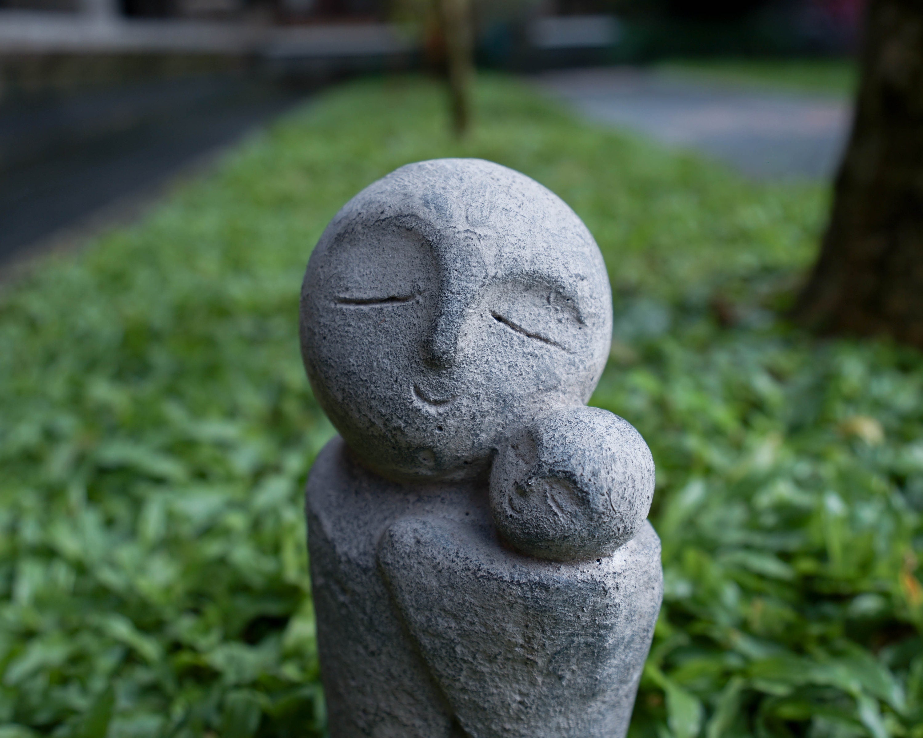 Jizo Buddha with baby concrete jizo Buddha sculpture decor Etsy