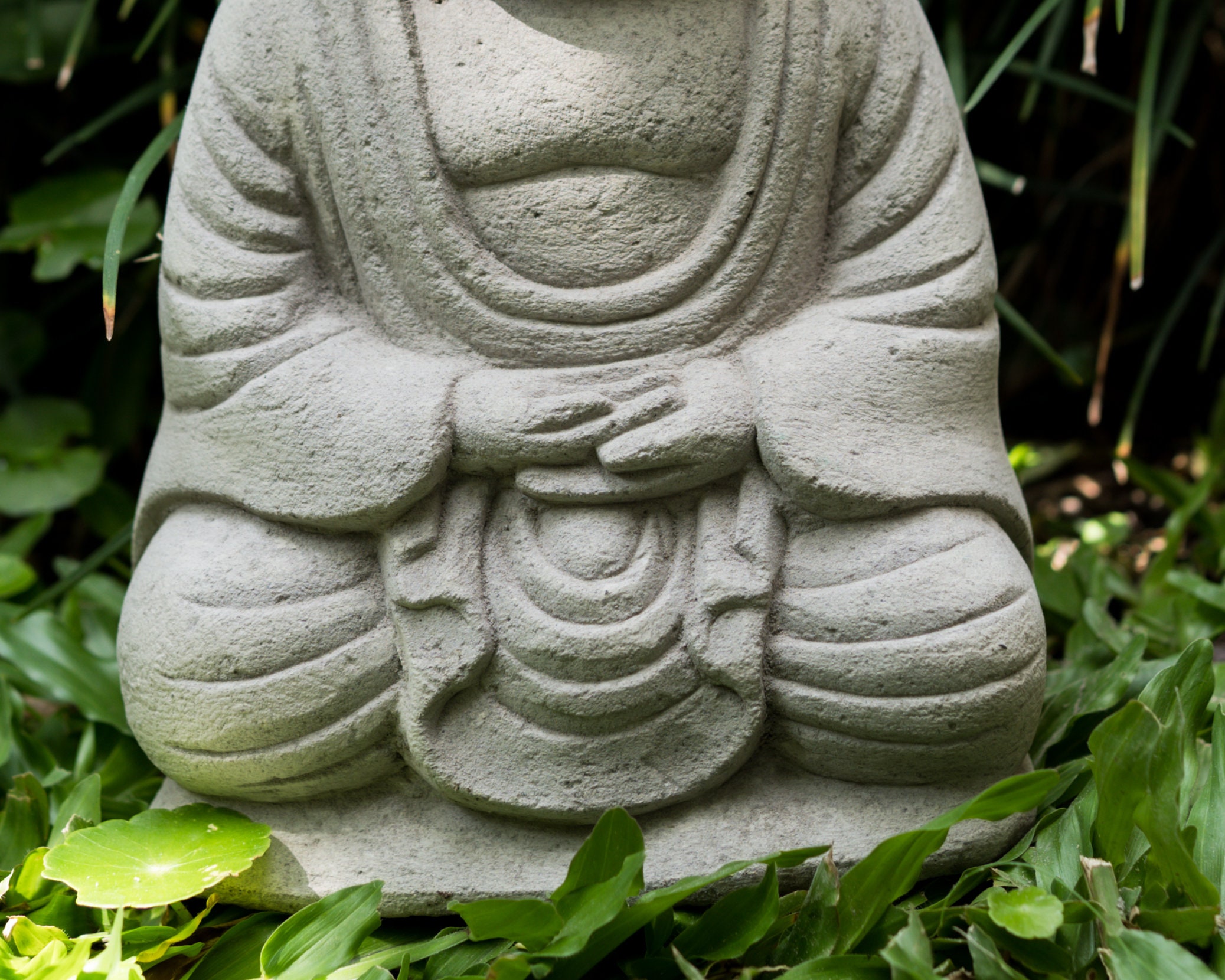 仏陀の石彫り 8.5 インチ / 21 cm、仏像、部屋の装飾、庭の装飾