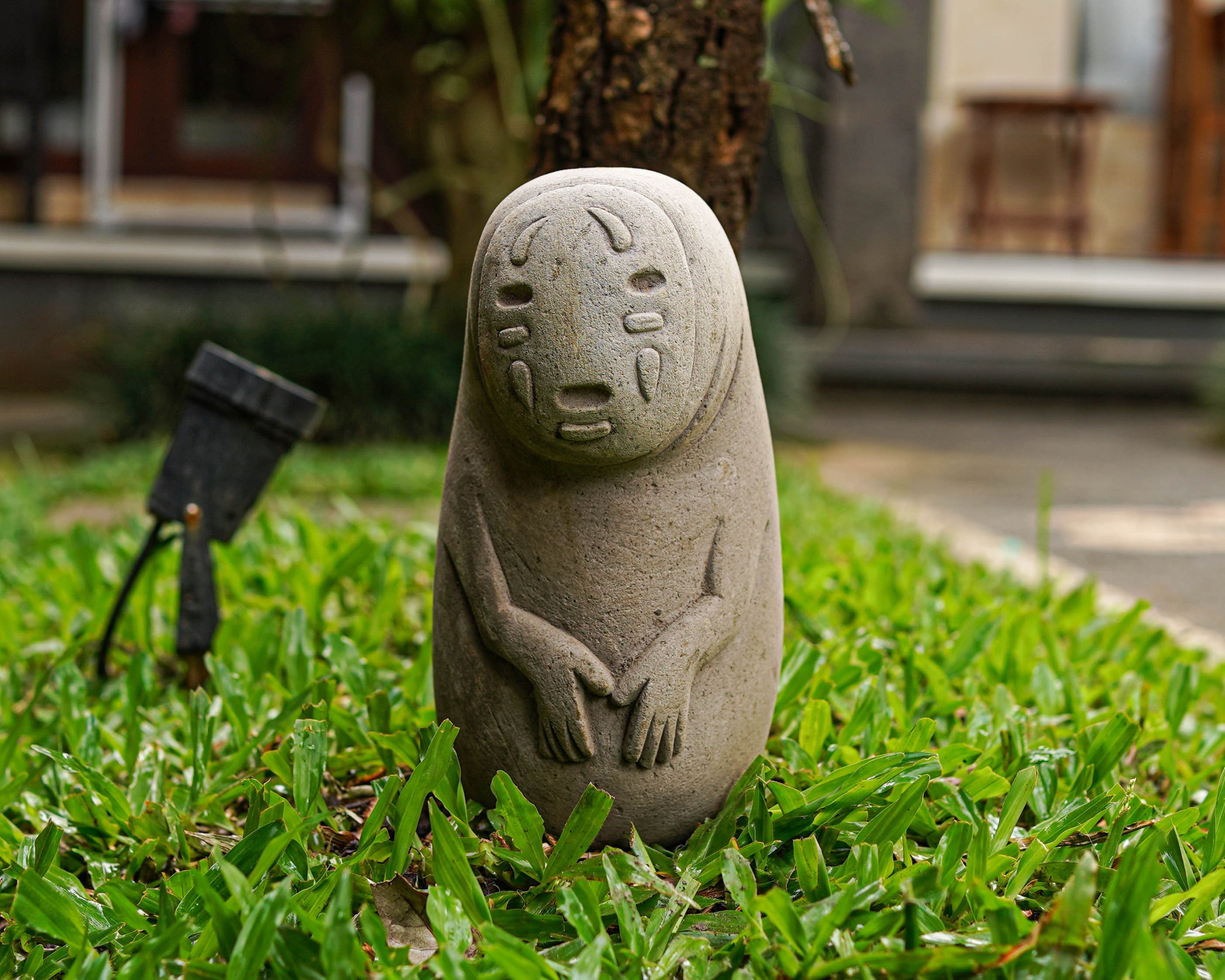 ダークグリーン抽象石彫刻 約20cm メーカー直販