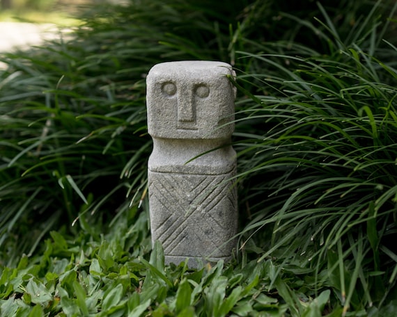 Primitive Statue Stone 6 Inch, Tiki Rock Statue, Unique Statue
