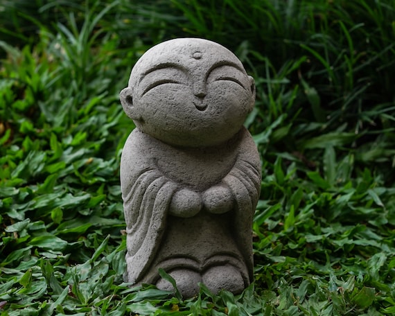 石像 石彫 石造 仏像 石仏 地蔵石像 7インチ / 18 cm、日本の地蔵、石の彫刻、ホーム