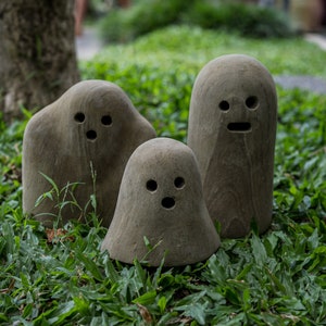 Booh! Stone Family, Ghost Decoration, Garden Decor, Modern Art, Stone Carving, Hand Made, Anniversary Gift, Wedding Gift, Gift Idea