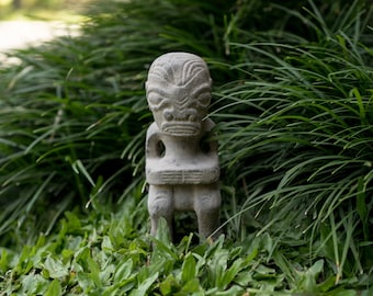 Statua primitiva Testa di pietra, Scultura in cemento primitivo, decorazioni per la casa, regalo per la mamma, festa del papà, decorazione del giardino