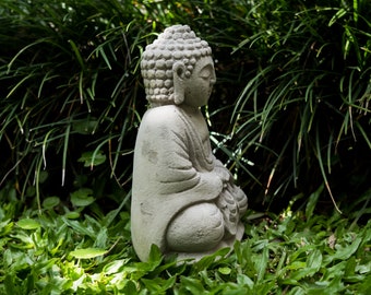 仏陀の石彫り 8.5 インチ / 21 cm、仏像、部屋の装飾、庭の装飾