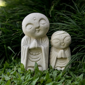 Piedra de Buda Jizo, Escultura de Buda Jizo, Tallado a mano, Decoración del hogar, Regalo para el padre, Regalo para la madre, Regalo de cumpleaños