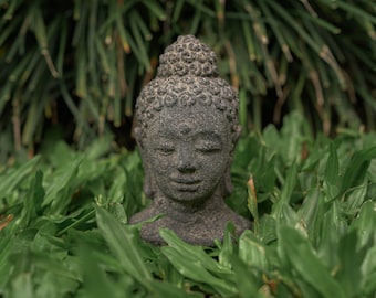 Buddha Head Concrete 4.8 Inch / 12 cm, Buddha Sculpture, Meditating Buddha, Garden Décor, Garden Figurine, Housewarming, Gift Idea