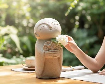 Tatua De Buda Rezando Para Jardín Al Aire Libre, Decoración De Cultura De Rina Marrón Envejecida｜Homary