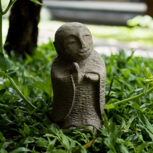 Jizo Buddha stone standing 8 Inch / 20 cm ,Buddha, home decor, Gift for mom, father day, garden decor, children guardian, traveler guardian