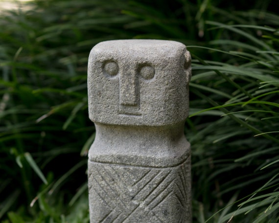Primitive Statue Stone 6 Inch, Tiki Rock Statue, Unique Statue