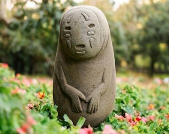 面白い石、石の顔の置物、ミームの面白い石、石の彫刻の顔、面白い顔