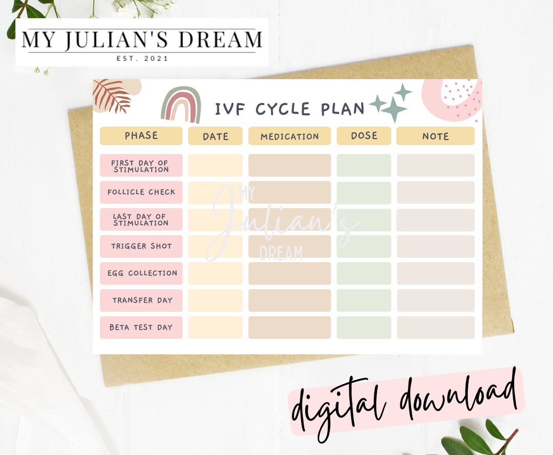 Boho IVF Digital Printable Planner, Fertility Journal, IUI Diary ...