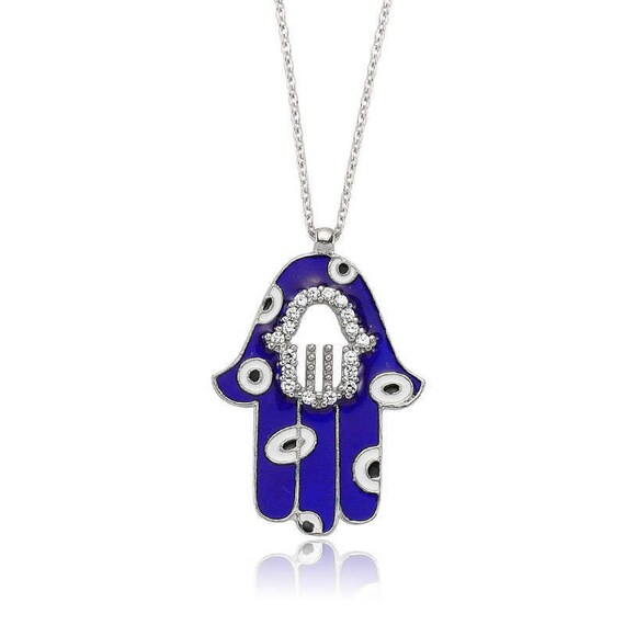 Hamsa Evil Eye Necklace Nazar Turkish Handmade Evil Eye 925 - Etsy