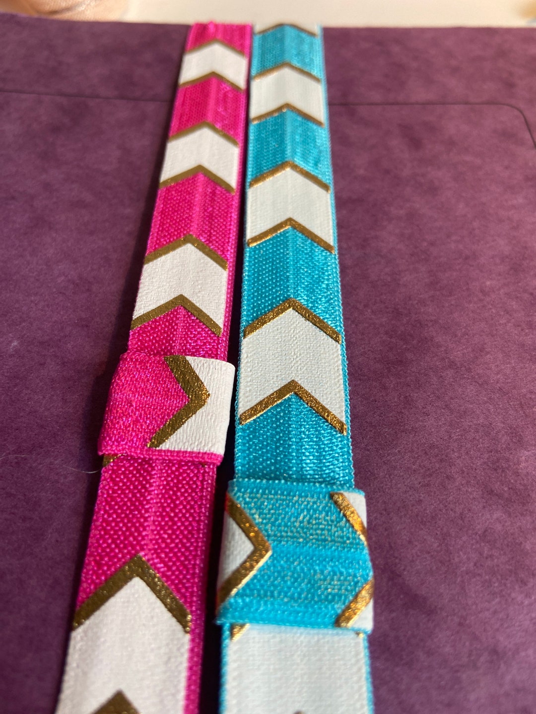 Elastic Planner Band With Pen Holder and Bookmark/page Holder Chevron