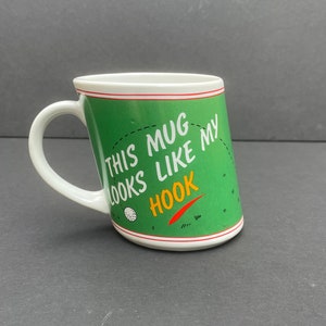 Vintage slanted crooked golf coffee mug | Crooked hook | Crooked Slice | Curved Golf Shot | Funny | Humorous