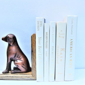 Decorative books | White | Cream | Beige | Off White | Spines | Old Books | Vintage Books | Bookshelf Book Shelf Decor