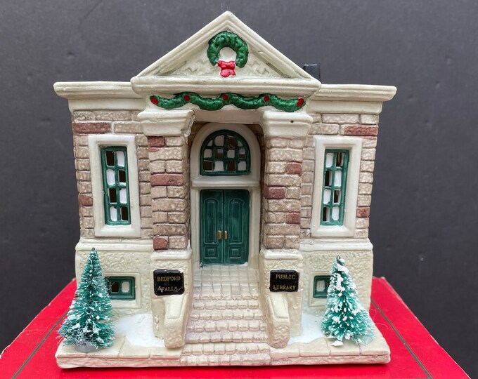 The Bedford Falls Public Library Christmas Village Piece It's a