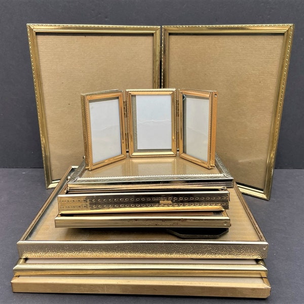 Mix and match vintage brass picture frames