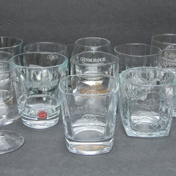 Bourbon lowball Glasses | Whiskey lowball Glasses | Crown Royal Jack Daniels Makers Mark Jim Beam Jameson Martell McCormick's Highland Park