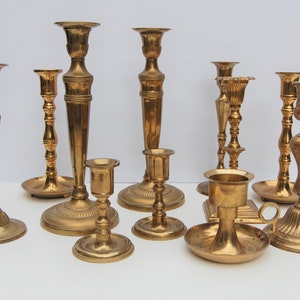 Mix and match brass candlesticks | candleholders | candle sticks | candle holders | mismatched | Choose your own | Gold Candlesticks