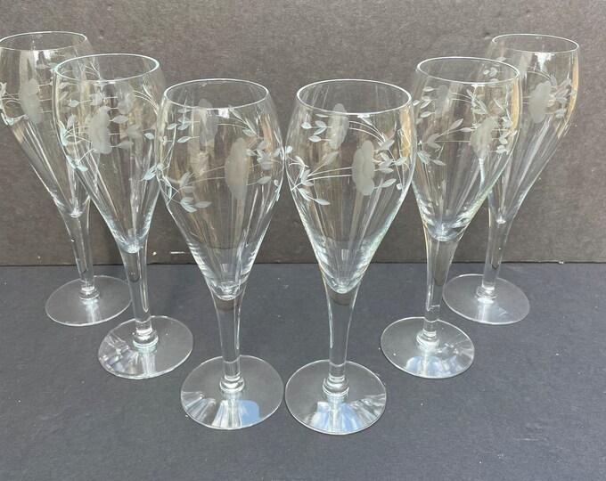 Tulip Champagne Glasses Princess House Heritage Set of 6 Etsy