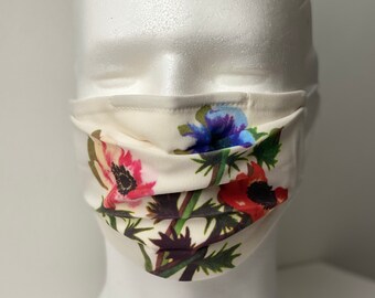 Flower masks. Individually hand printed from original paintings.