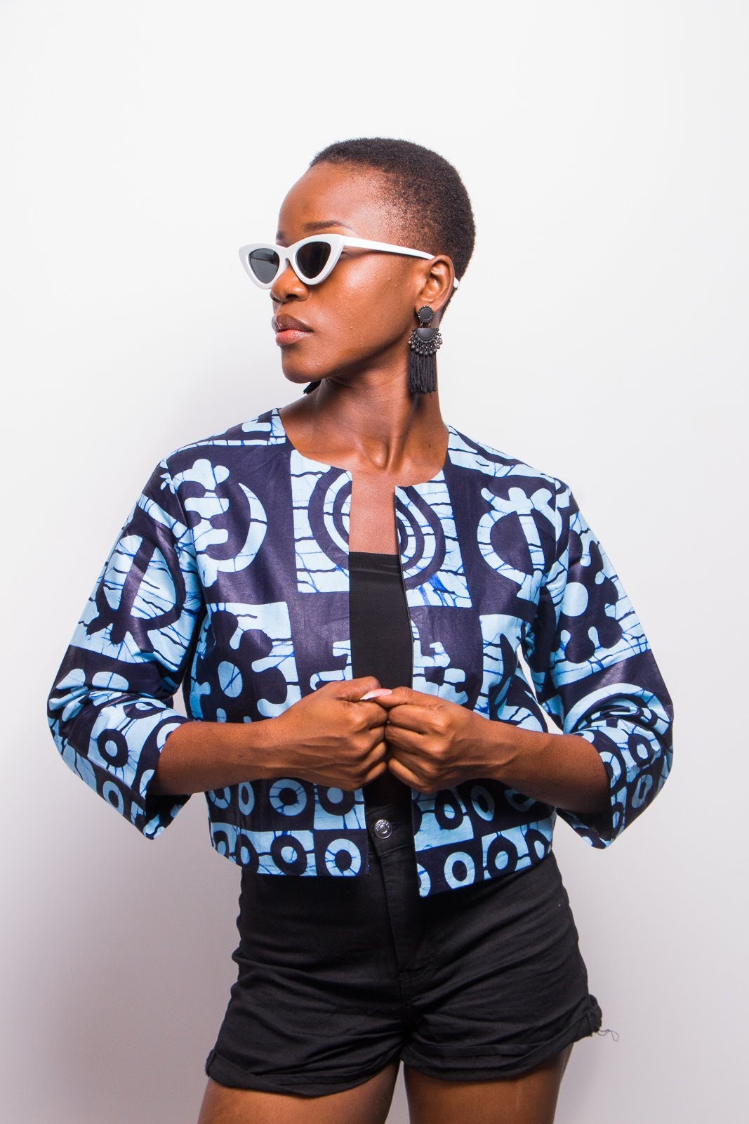 cropped navy jacket uk