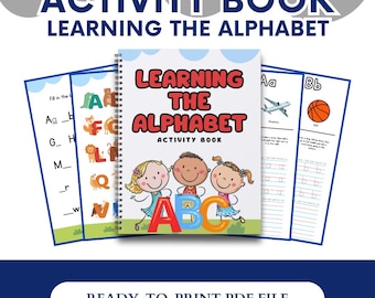 Printable Alphabet Tracing Workbook for Preschoolers: A-Z Activity Book (Digital Download)