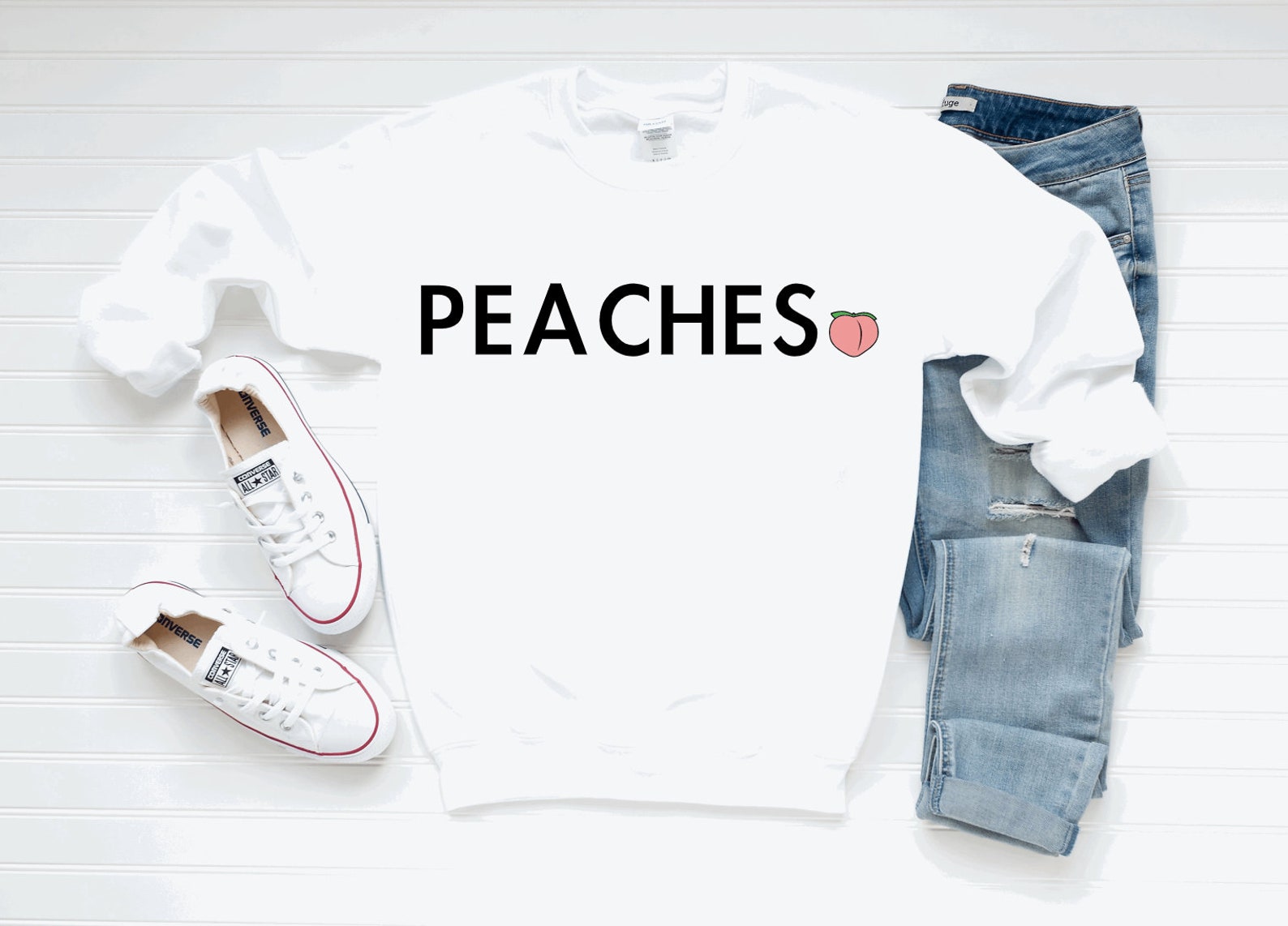 Justin Bieber Sweatshirt/ Peaches/ Peach Emoji Crewneck/ Etsy