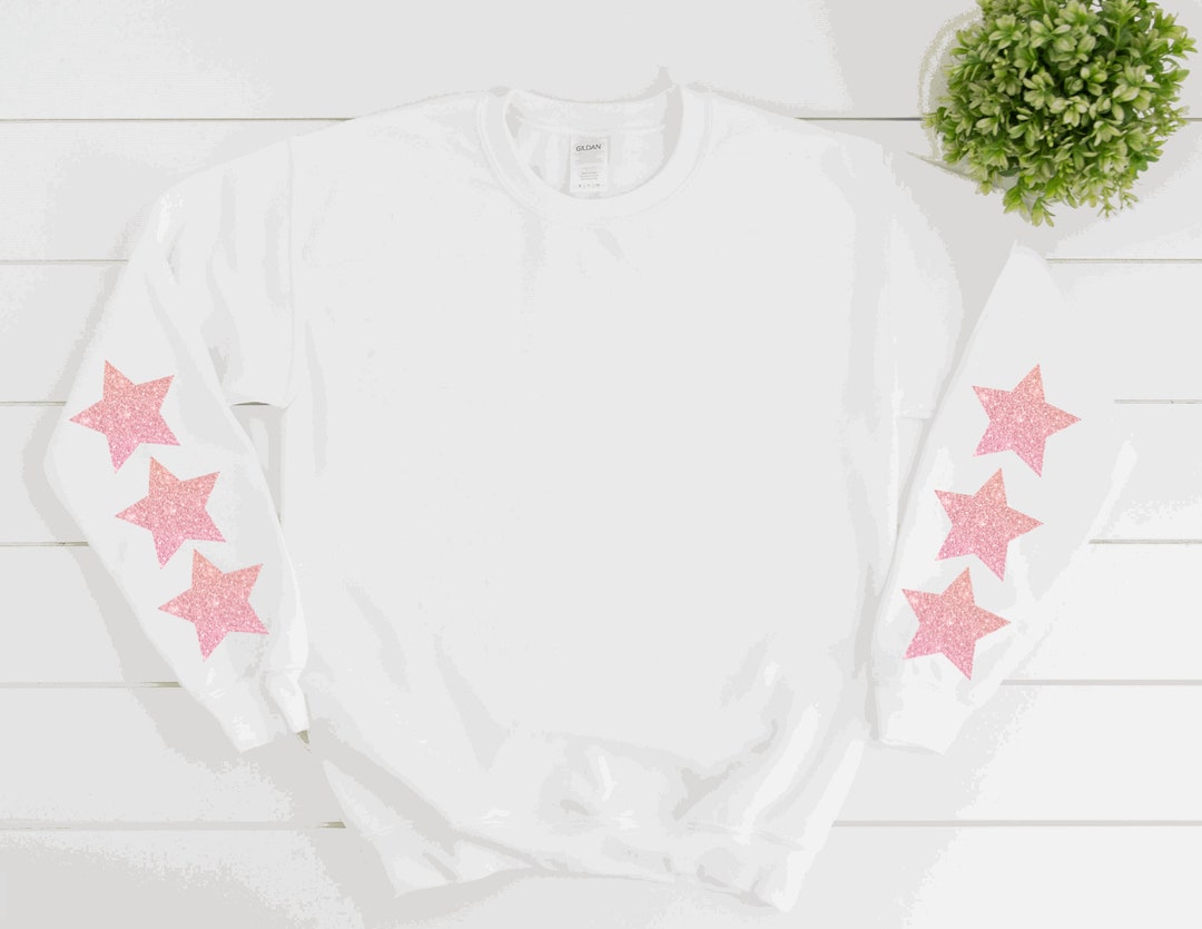 Star Sleeve Sweatshirt/ Stars/ Crewneck/ Glitter Star Sleeve/ - Etsy