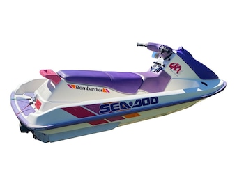 Juego de calcomanías para Sea-doo GTX Bombardier 1993 – Kit de gráficos de restauración