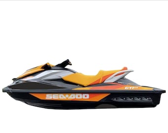Kit de décalcomanies Sea-doo GTI SE 130 (2014-2016) : graphisme orange blanc noir