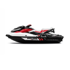 May include: A white and red Sea-Doo Spark personal watercraft with black accents and the text "Sea-Doo Spark" on the side.
