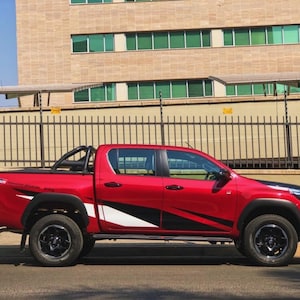 Stickers set for Toyota hilux decals for red cars-&quot;Gazoo Racing Stripes&quot;2018-2020-Car Graphics Set