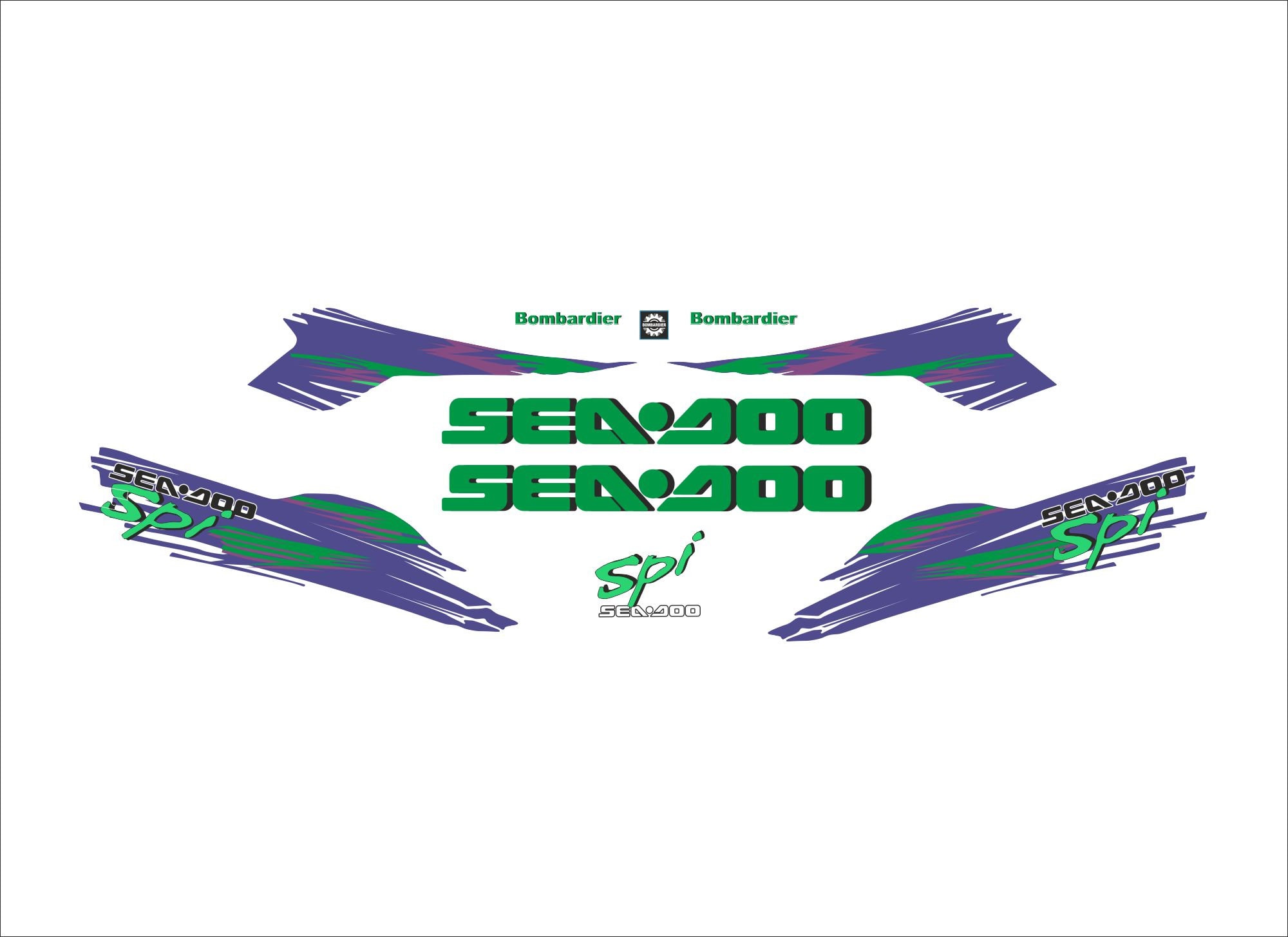 Custom Stickers Set for Sea-doo SPI Bombardier-model 1996