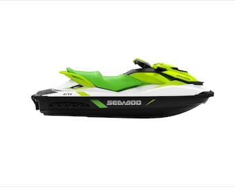 Sea-doo Gti 130 Pro 2019: Yellow & Green Graphic Decals Kit